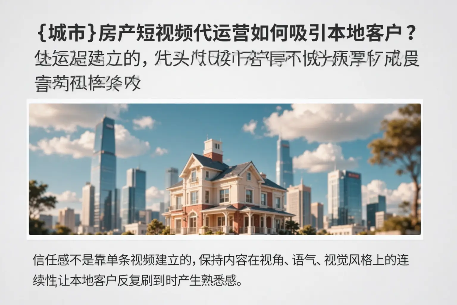 大竹房产短视频代运营如何吸引本地客户？